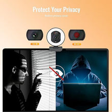 Load image into Gallery viewer, Angetube 4K Webcam with Light for PC: UHD 4K, TOF Auto Focus, Dual AI Noise-Cancelling Mics, 1080p@60FPS, USB Streaming Webcam w/Privacy Cover for Laptop/Mac/Desktop/PC Work w/Zoom/Teams/Google Meet
