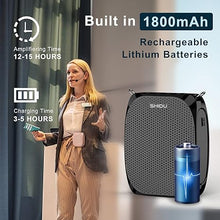 Load image into Gallery viewer, Portable Voice Amplifier SHIDU Personal Microphone Headset for Speaking Rechargeable Mini Pa System for Teachers Tour Guides Coaches Classroom Singing Yoga Fitness Instructors
