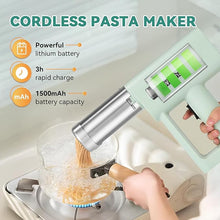 Load image into Gallery viewer, Newhai Handheld Portable Pasta Maker 5-in-1 Cordless Pasta Machine with Shaping Disc Electric Noodle Maker for Homemade Spaghetti Ramen
