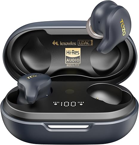 TOZO Golden X1 Wireless Earbuds Balanced Armature Driver and Hybrid Dynamic Driver, Bluetooth Headphones OrigX Pro, LDAC & Hi-Res Audio Wireless, Noise Cancellation Headset Galaxy Blue/Black
