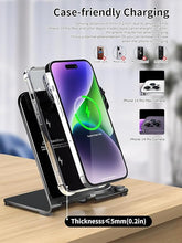 Load image into Gallery viewer, Wireless Charger, Aluminum Alloy 3 in 1 Wireless Charging Station for Apple iPhone/iWatch/Airpods,iPhone15 14,13,12,11 (Pro, ProMax)/XS/XR/XS/X/8(Plus),iWatch8/7/6/SE/5/4/3/2,AirPods 3/2/pro
