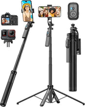 Load image into Gallery viewer, 70.8&quot; Selfie Stick Tripod &amp; Phone Tripod, Cellphone Tripod with Remote and Phone Stand, Travel Tripod for iPhone, Tripod for Camera and Phone,Phone Holder for Video Recording
