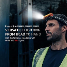 Load image into Gallery viewer, OLIGHT Perun 3 Rechargeable Headlamp Flashlight, 3000 Lumens LED Headlight with Red Light, Waterproof Head Lamp with Headband for Outdoor Camping, Hiking, Working(Orange)
