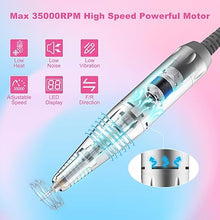 Load image into Gallery viewer, Nail Drill Machine?Professional Electric Nail File Set 35000RPM Nail File Drill Acrylic Nails Kit for Manicure Gel Nail Polish Remover (Pink)
