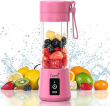 Load image into Gallery viewer, Portable Blender, Mini Personal Blender Bottles for shakes and smoothies?with USB Rechargeable On The Go Mixer Electric Blender juicer Cup for Fruit Juice Protein mixes (Pink)
