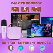 Load image into Gallery viewer, Karaoke Machine for Kids,Portable Bluetooth Speaker with Wireless Microphone, Gifts Toys for Girls 4, 5, 6, 7, 8, 9, 10 +Year Old Birthday Family Home Party(Purple)
