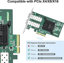 Load image into Gallery viewer, 1000Mbps Gigabit Ethernet PCI Express NIC Network Card with Intel I350AM2 Chip Ethernet Server Converged Network Adapter I350-F2, PCIE 2.1 x4, Dual SFP Ports, Compare to Intel I350-F2

