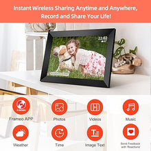 Load image into Gallery viewer, FRAMEO 10.1 Inch WiFi Digital Photo Frame Built in 32GB Memory with 1280x800 IPS LCD Touch Screen, Auto-Rotate Portrait and Landscape, Share Moments Instantly via Frameo App from Anywhere
