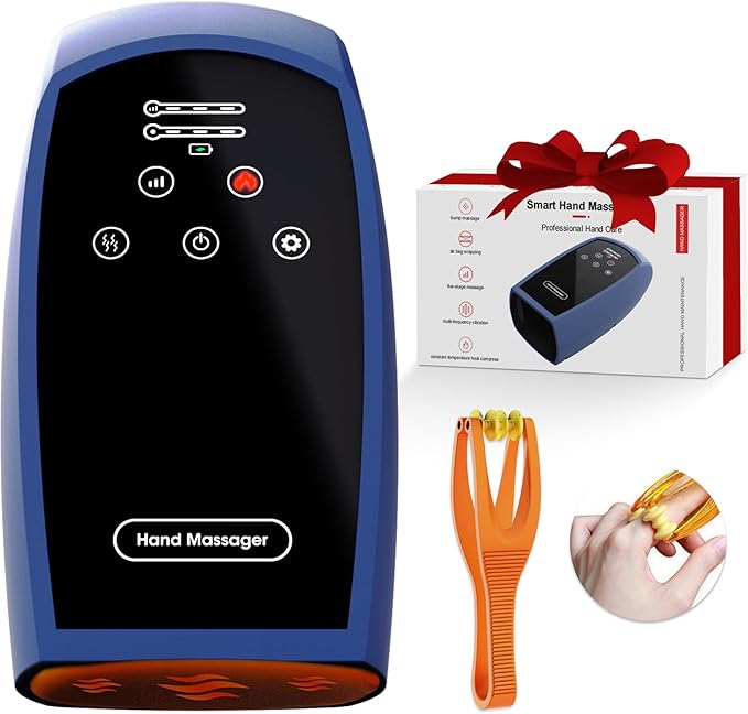 White Elephant Gifts for Adults - Hand Massager with Heat,Christmas Gifts for Men,Gifts for Men Dad Him,Birthday Gifts for Men Dad(Blue)