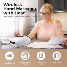 Load image into Gallery viewer, Hand Massager with Heat &amp; Compression for Arthritis &amp; Carpal Tunnel,FSA/HSA Eligible,6 Modes &amp; Intensities Hand Massager Machine for Finger Numbness,Stiff Joints,Wrist Massager (Rose Gold)
