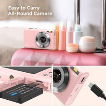 Load image into Gallery viewer, Digital Camera Auto Focus 2.7K Vlogging Camera HD 48MP 16X Digital Zoom Camera with 32G Memory Card 2 Batteries YouTube Portable Mini Compact Camera for Kids Teens Adult Beginner
