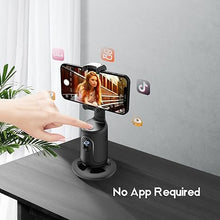 Load image into Gallery viewer, GREEN HOUSE Auto Face Tracking Phone Holder &amp; Mount, 360°Fast Rotation, Gimbal Stabilizer for Influencer Content Creating Vlog, YouTube, TikTok, Gesture Recognization, GH-USTTA-BK
