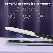 Load image into Gallery viewer, Flat Iron Hair Straightener and Curler 2 in 1 Plancha de Cabello 10s Fast Heat Up Flat Iron with Clear LCD Display Professional Ceramic Coating for Shinier &amp; Smoother Hair (White)
