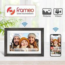Load image into Gallery viewer, Frameo 10.1 inch Digital Picture Frame WiFi Smart Digital Photo Frame Wood IPS HD 1280 * 800 1080P Touch Screen Auto-Rotate Easy Setup to use Free Share Photos and Videos Gift for mon Father Women
