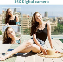 Load image into Gallery viewer, 1080P Digital Camera 44mp Mini Camera with 16x Digital Zoom,for Kids, Teens and Beginners, for 32GB Card Shooting, 2 Batteries
