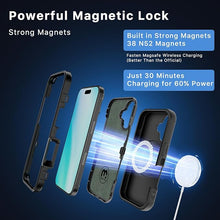 Load image into Gallery viewer, M MYBAT PRO Maverick Series iPhone 16 Plus 6.7 Case with Belt Clip Holster,[Compatible with Magsafe] w/Screen Protector,Anti-Drop,Shockproof,with 360°Rotating Kickstand,Heavy Duty Protection Black

