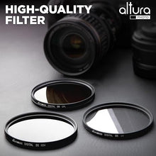 Load image into Gallery viewer, Altura Photo 62MM Lens Filter Kit - Includes 62MM ND Filter, 62MM Polarizer Filter, 62MM UV Filter - UV, CPL Polarizing Filter, Neutral Density for Camera Lens with 62MM Filters + Lens Filter Case
