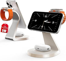 Load image into Gallery viewer, 3 in 1 Charging Station for Apple Devices,Mag-Safe Charger Stand Fast Charging,Wireless Charger for iPhone 16/15/14/13/12 Series,&amp; AirPods,&amp; iWatch(30W USB Charger Included)
