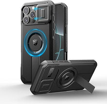 Load image into Gallery viewer, Dexnor for iPhone 16 Pro Max Case with Slide Camera Cover &amp; Adjustable Kickstand, Magnetic Rugged Shockproof Bumper Cases Heavy-Duty Magnetic Protective Cover,Black
