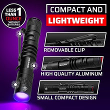 Load image into Gallery viewer, GearLight Black Light UV Flashlight S50 [2 Pack] - 365 nm Mini Blacklight Ultraviolet Pen Flashlights for ID Check, Leak AC Detection, Resin Curing - Pet Urine, Scorpion, Stain Handheld Detector
