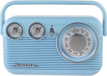 Load image into Gallery viewer, Studebaker Sky Blue SB2003 Retro Portable AM FM Radio | Built in Speaker | AC Powered/Battery | Aux-in Cable (Bundle)
