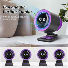 Load image into Gallery viewer, Desk Fan,Portable Fan 9.06 Inch Small Fan,Cooling Fan with Air Purifier,Personal Fan with Four Different Emotions,Desk Fans Small Quiet,4 Speed Adjustment,Table Fan for Home, Office, Bedroom
