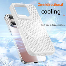 Load image into Gallery viewer, CCSmall for iPhone 16 Pro Max Heat Dissipation Case with Magnetic Ring, Mesh Breathable Hollow Cellular Hole Slim Phone Case Cover for iPhone 16 Pro Max SR White

