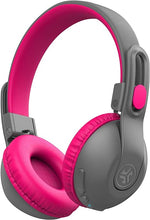 Load image into Gallery viewer, JLab JBuddies Studio 2 Wireless +Wired On-Ear Kids Headphones, Grey/Pink, 65+ Hour Battery Life, Volume Safe, Volume Limiter, Folding, Adjustable, Noise Isolation, with Mic
