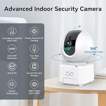 Load image into Gallery viewer, 2.5K/4MP Indoor Pan/Tilt Wireless Security Camera,WiFi 2.4GHz &amp; 5GHz,Night Vision,2-Way Audio,Sound &amp; Motion Detection,Tracking,Baby Monitor,Pet Camera,Compatible with Alexa
