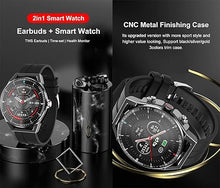 Load image into Gallery viewer, Smart Watch Built-in Bluetooth Earbuds Combo,2 in 1, Noise Cancelling, Heart Rate Monitor, Sleeping Monitor, Music Control, Various dials, Round Fitness Tracker (New Generation with 1 Belt)
