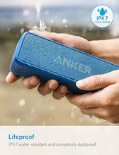 Load image into Gallery viewer, Anker Soundcore 2 12W Portable Wireless Bluetooth Speaker: Better Bass, 24-Hour Playtime, 66ft Bluetooth Range, IPX7 Water Resistance &amp; Built-in Mic, Dual-Driver Speaker for Beach, Travel, Party- Blue
