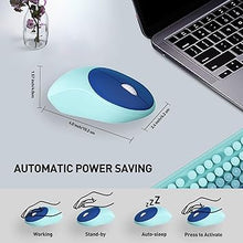 Load image into Gallery viewer, FOPETT 2.4GHz Wireless Keyboard and Mouse Set with Switch Button - Full-Size Keyboard - Compatible for Windows/Laptop/PC/Notebook/Smart TV and More - Blue
