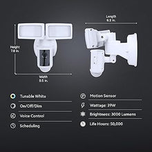 Load image into Gallery viewer, Feit Electric SEC3000/CAM/WIFI Outdoor LED Smart Security Camera with Motion Sensor, 2-Way Audio, 39-Watt Floodlight, Works with Alexa and Google Asst, Alarm, Hardwired, 128 GB Micro SD Card Storage
