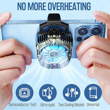 Load image into Gallery viewer, TRILINK Phone Cooler for Gaming, Universal Phone Cooling Fan with Two Cooling Modes, Mobile Phone Radiator Case for iPhone Android Smartphones from 4.5 to 7in, Cell Phone Cooler for Live Streaming
