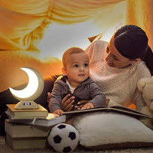 Load image into Gallery viewer, Touch Bedside Table Lamp with Time Alarm Clock, RGB Adjustable Light with Bluetooth, with Scene Mode and Music Mode, Warm White LED Moon Light, Suitable for Home Decoration, Bedroom Living Room Desk.
