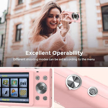 Load image into Gallery viewer, Digital Camera Auto Focus 2.7K Vlogging Camera HD 48MP 16X Digital Zoom Camera with 32G Memory Card 2 Batteries YouTube Portable Mini Compact Camera for Kids Teens Adult Beginner
