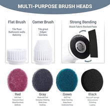 Load image into Gallery viewer, AIRSEE Electric Spin Scrubber, Cordless Power Rotating Brush, 2 Speeds, 6 Replaceable Brush Heads, Handheld Shower Scrubber, Bathroom Scrubber for Cleaning Floors, Windows, Bathtubs, Tiles, Sink, Car
