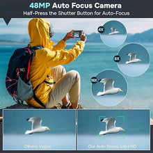 Load image into Gallery viewer, 4K Digital Camera for Photography Autofocus, Upgraded 48MP Vlogging Camera for YouTube with SD Card, 3&quot; 180 Flip Screen Compact Travel Camera with 16X Digital Zoom, Flash, Anti-Shake, 2 Batteries
