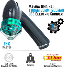 Load image into Gallery viewer, Mamba Original 1g Gray USB Electric Herb Grinder. Small Portable Metal Herbal Grinder Machine &amp; Spice Mill for the Kitchen
