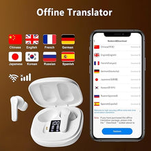 Load image into Gallery viewer, Language Translator Earbuds, 144 Languages Real-time Translation Device with Two Way Bluetooth Online Voice Translation, High Accuracy, Noise Reduction and Fast Reaction (Deep White)
