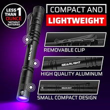 Load image into Gallery viewer, GearLight UV Black Light Flashlight S100 [2 Pack] - Mini Blacklight Ultraviolet Pen Lights for Leak and Hotel Inspection - Pet Urine, Bed Bug, Scorpion, Stain, and Dye Detector
