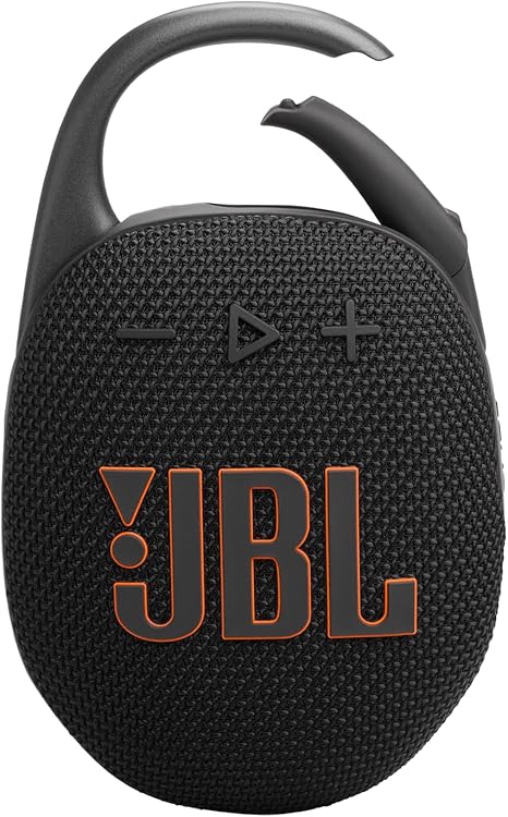 JBL Clip 5 - Ultra-Portable, Waterproof & Dustproof Bluetooth Speaker, Big Pro Sound with Punchy bass, Integrated Carabiner, Up to 12 Hours of Play, Made in Part with Recycled Materials (Black)