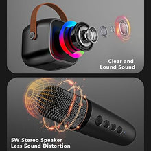 Load image into Gallery viewer, Karaoke Machine for Kids Adults, Portable Bluetooth Speaker with 2 Wireless Microphones, Portable Speaker Mini Karaoke Microphone for Home Party Christmas Birthday Gift for Girls Boys
