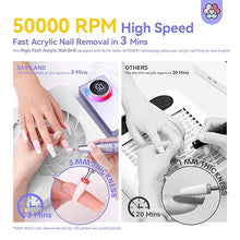 Load image into Gallery viewer, SAVILAND 50000RPM Nail Drill for Acrylic: 2024 Pro High Tech Fast Removal Electric Nails Drill Kit 6000mAh Rechargeable Machine Professional Drill Bit Nail File Buffer Tools Salon Manicure Pedicure
