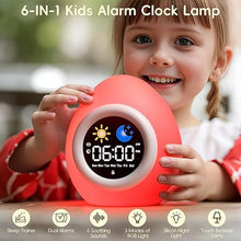 Load image into Gallery viewer, Vivilumens Alarm Clock for Kids Toddlers, Cute Touch Night Light with 6 White Noise Sound Machine, Ok to Wake Clock for Kids with Child Lock, Sleep Training Clock for Kids Learning to Tell Time
