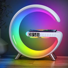 Load image into Gallery viewer, Smart LED Table Lamp?Bluetooth Speaker Alarm Clock with Wireless Charger?with App Control for Bedroom, Office, and Home Decor (White)
