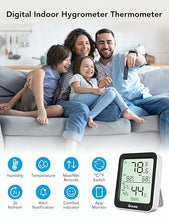 Load image into Gallery viewer, Govee Indoor Hygrometer Thermometer 3 Pack, Bluetooth Humidity Temperature Gauge with Large LCD Display, Notification Alert with Max Min Records, 2 Years Data Storage Export for Room Greenhouse, Black
