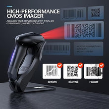 Load image into Gallery viewer, TEEMI QR Bluetooth Barcode Scanner, 1D 2D Wireless USB Imager for iPhone ipad Andriod Smartphone Tablet Mac Windows PC, Support PDF417 Driver License, Stable Bluetooth 5.0 Technology, with USB Dongle
