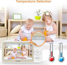 Load image into Gallery viewer, 5&#39;&#39; Screen Video Baby Monitor with Camera and Audio, 32-Hour Battery, Baby Monitor No WiFi Remote Pan-Tilt-Zoom VOX, Two-Way Talk Night Vision Temperature Display Alarm 8 Lullabies and 1000ft
