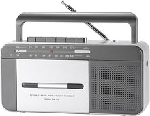 Load image into Gallery viewer, Portable Cassette Tape Player with AM FM, Record to Cassettes via Build-in Mic, C Battery Operated or AC Powered Radio Cassette Recorder with 6W Speaker, Earphone Jack and Retractable Handle
